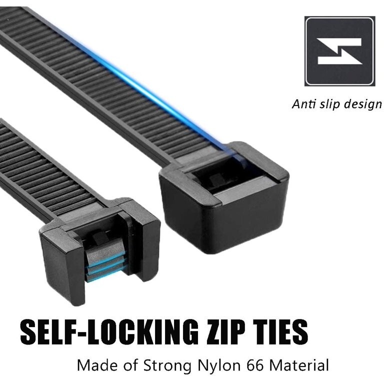 100~LARGE 36" BLACK CABLE ZIP TIES Heavy Duty UV Resistant UL 6/6 Nylon