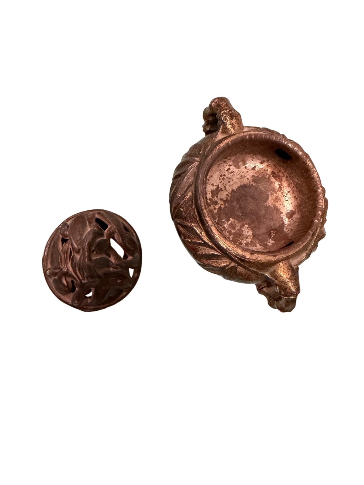 Vantine's Antique Incense Burner Bronze Signed 1004 Collectible Asian Design