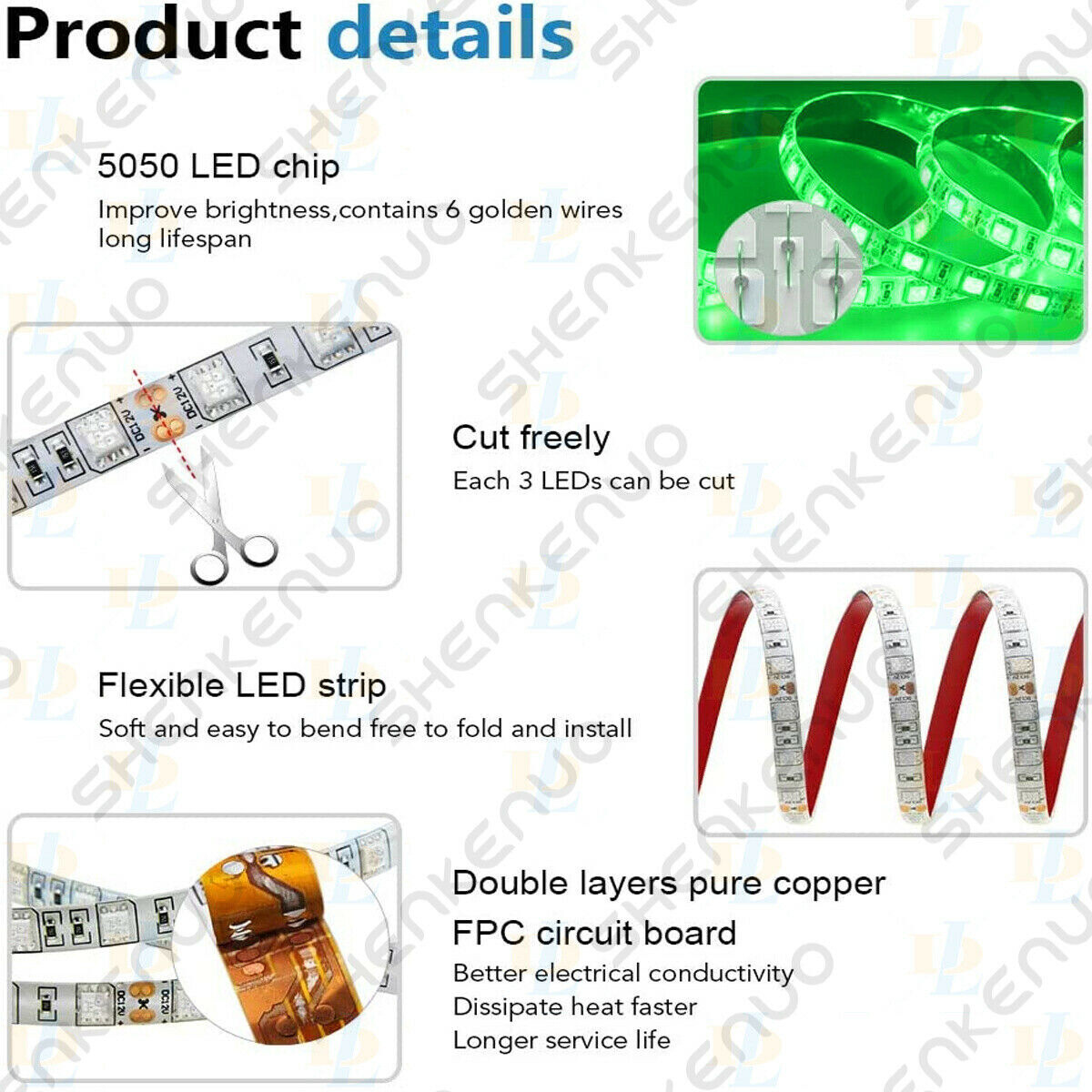 Wireless Green 16ft LED Strip Kit For Boat Marine Deck Interior Lighting US SHIP
