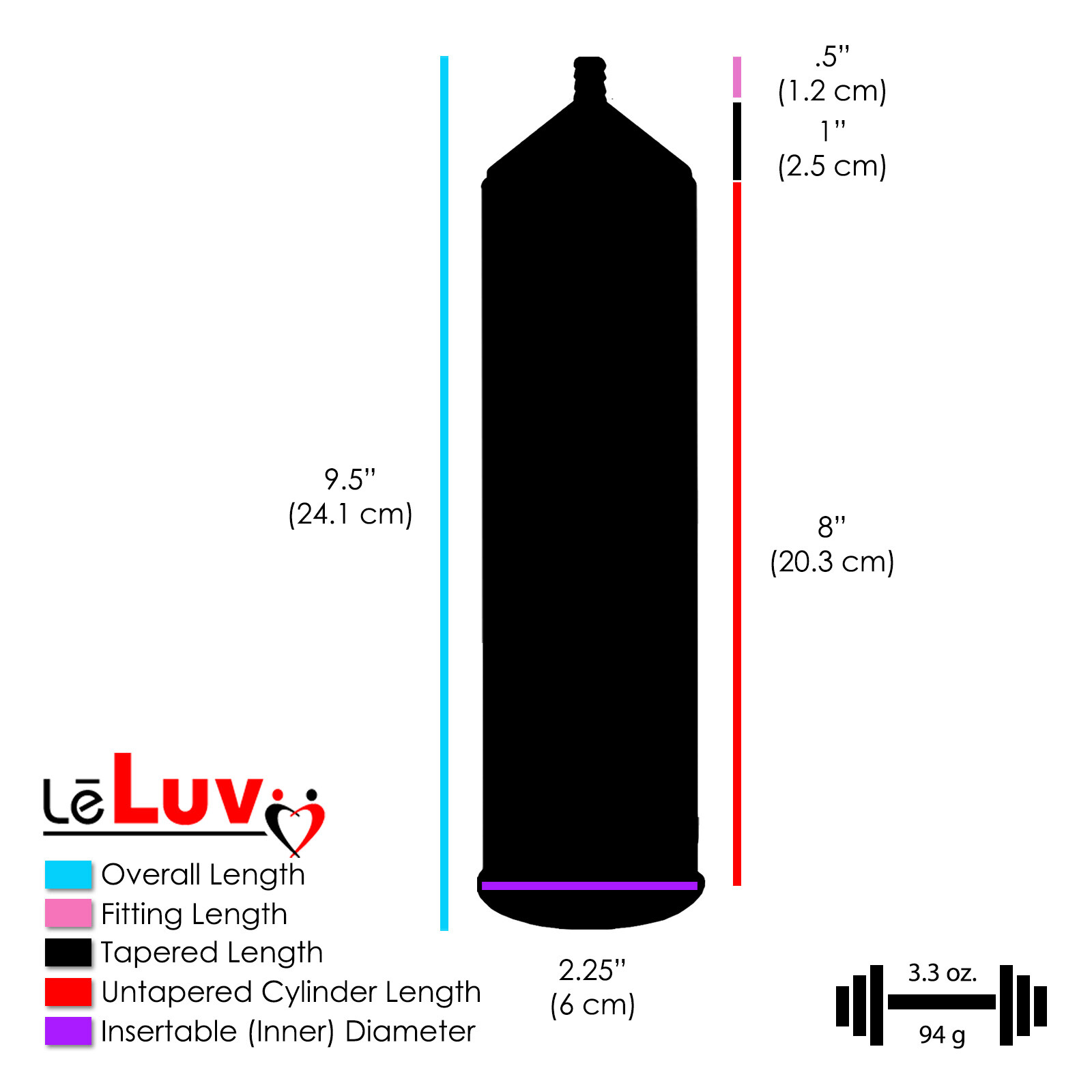 LeLuv Penis Pump EasyOp Tgrip Handle BASIC Natural Male Enhancement | No Sleeve