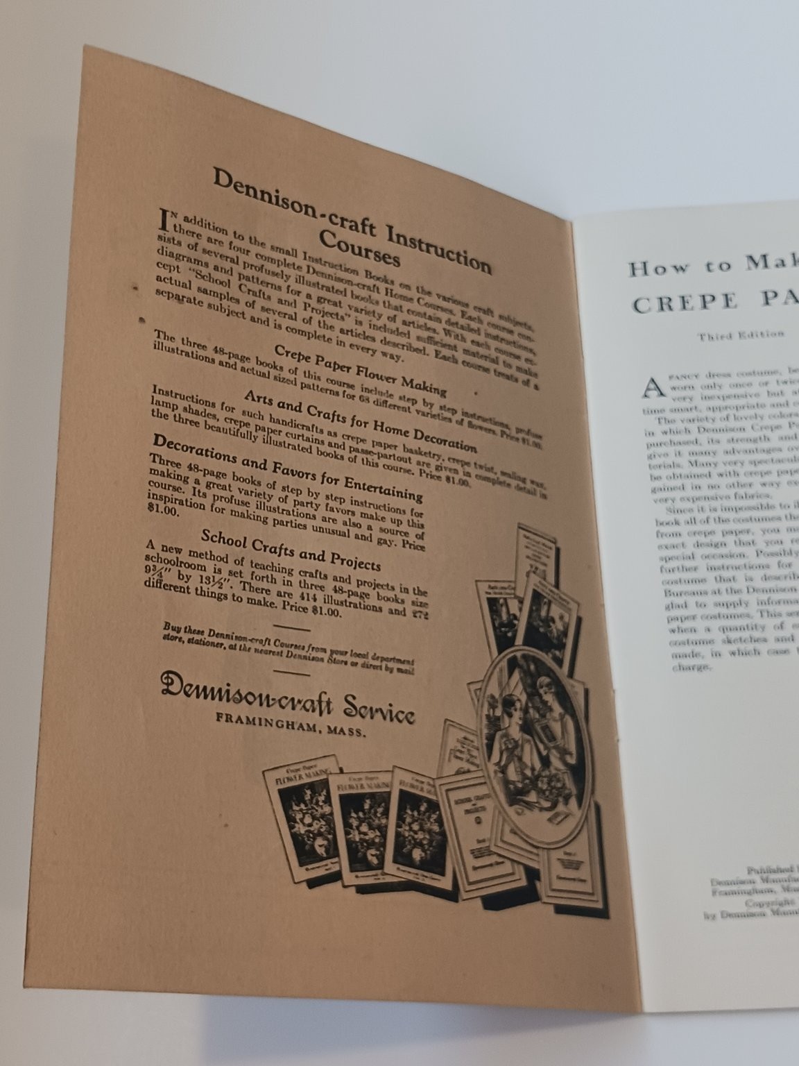 1930 Dennison How to Make Crepe Paper Costumes Booklet Vtg Craft Guide Flapper