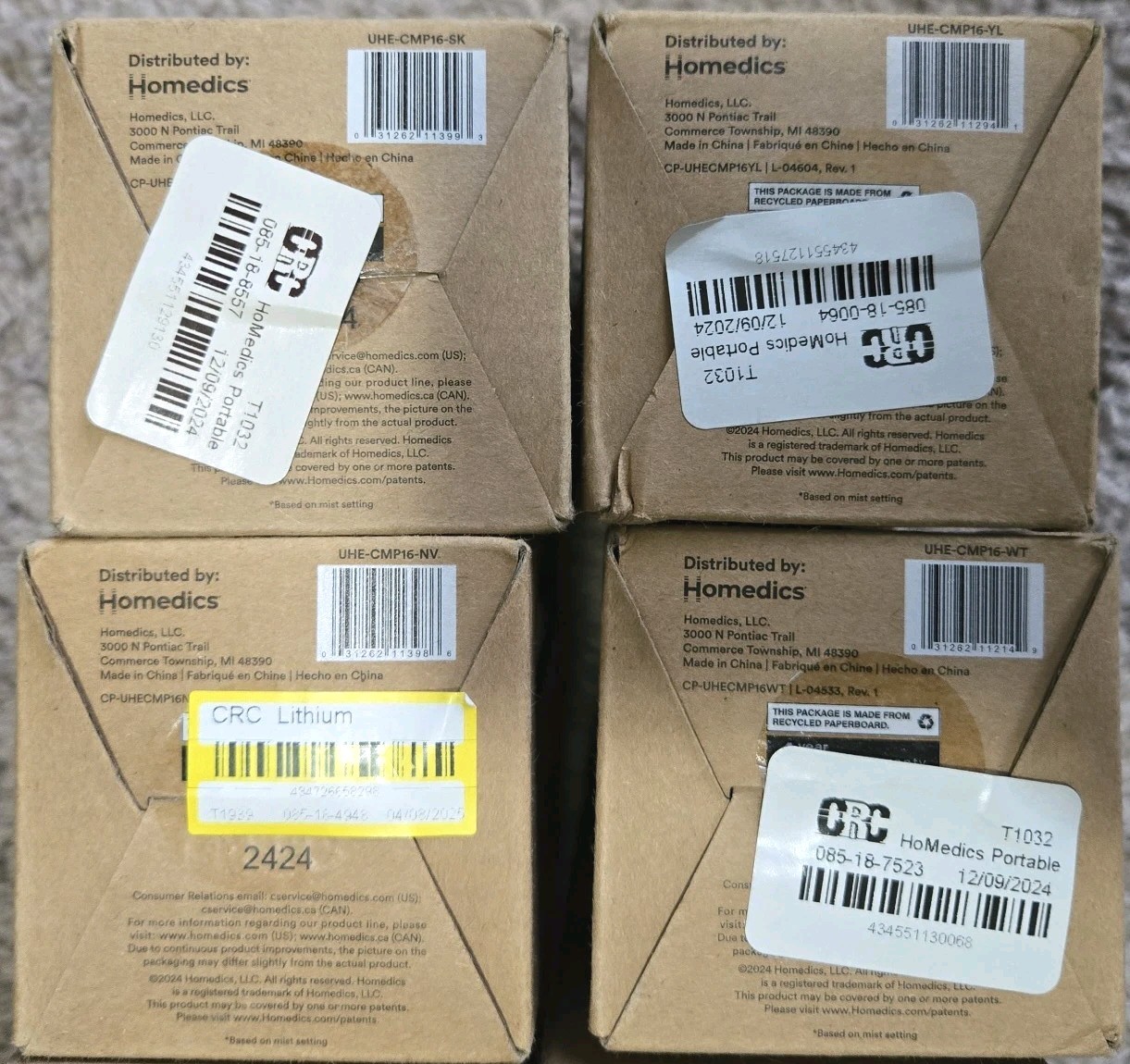 Homedics Portable USB Ultrasonic Humidifier Travel Size -Choose Your Color- New