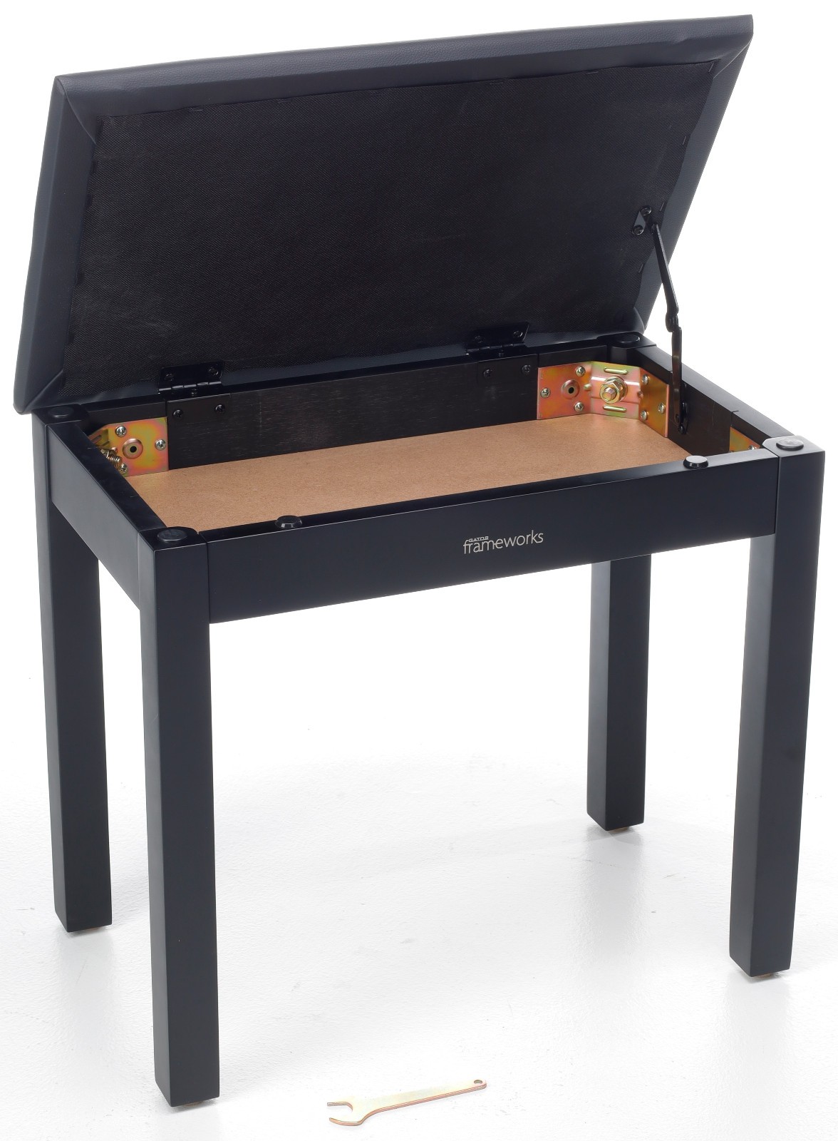 Gator Frameworks GFW-KEYBENCH-WDBKS Deluxe Wooden Piano Bench with Storage Lid