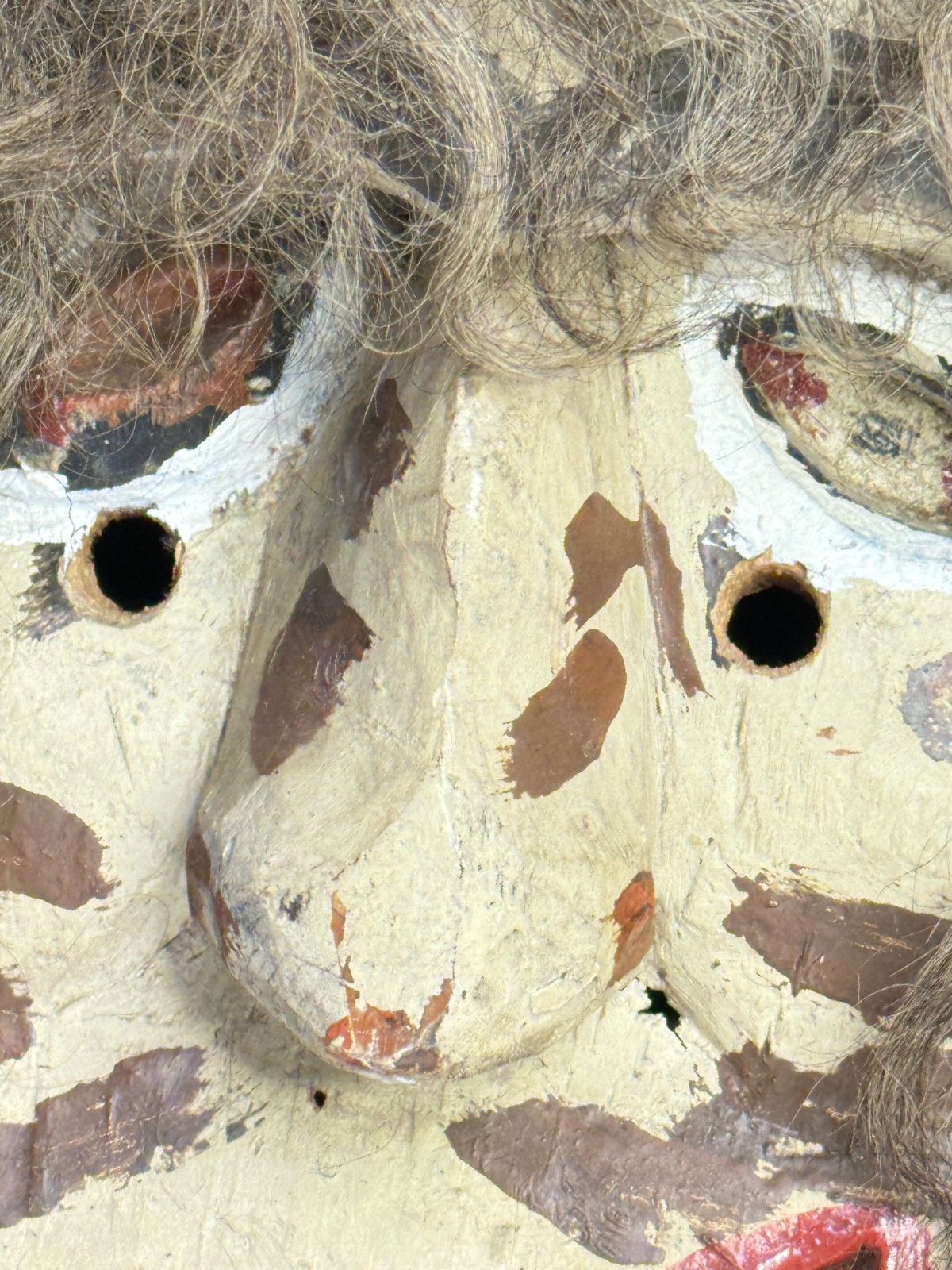 Antique RARE Native American Mask Cherokee Indian Booger FULL Headdress 13"