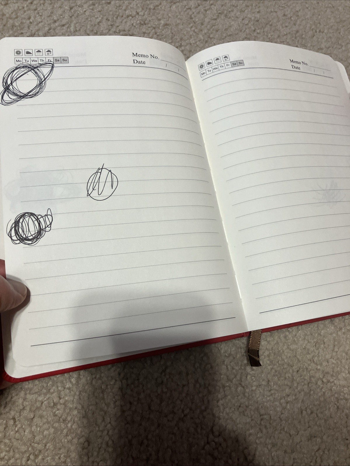 Red Diary Journal Snap Closure Front Pocket Good Condition