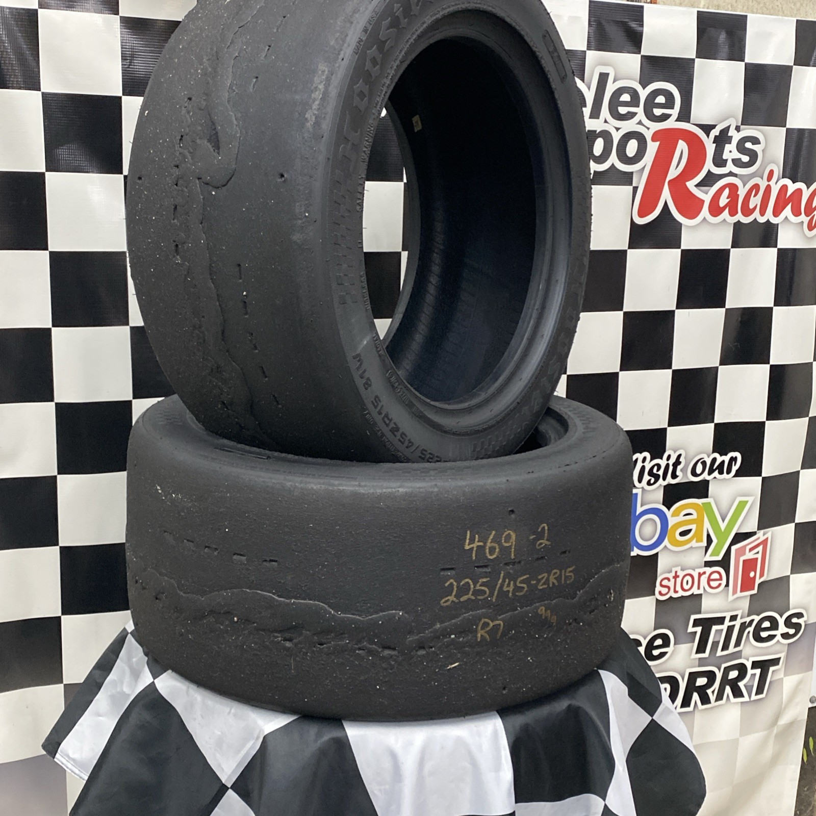 469-2 USDRRT HOOSIER DOT Road Race Tires 225/45-ZR15 R7