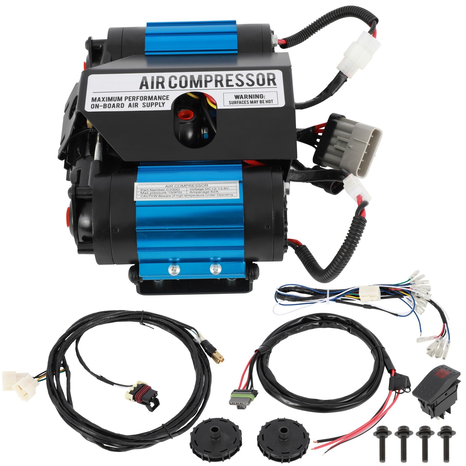 CKMTA12 Maximum Output Twin Motor 12V Universal Air Compressor Kit