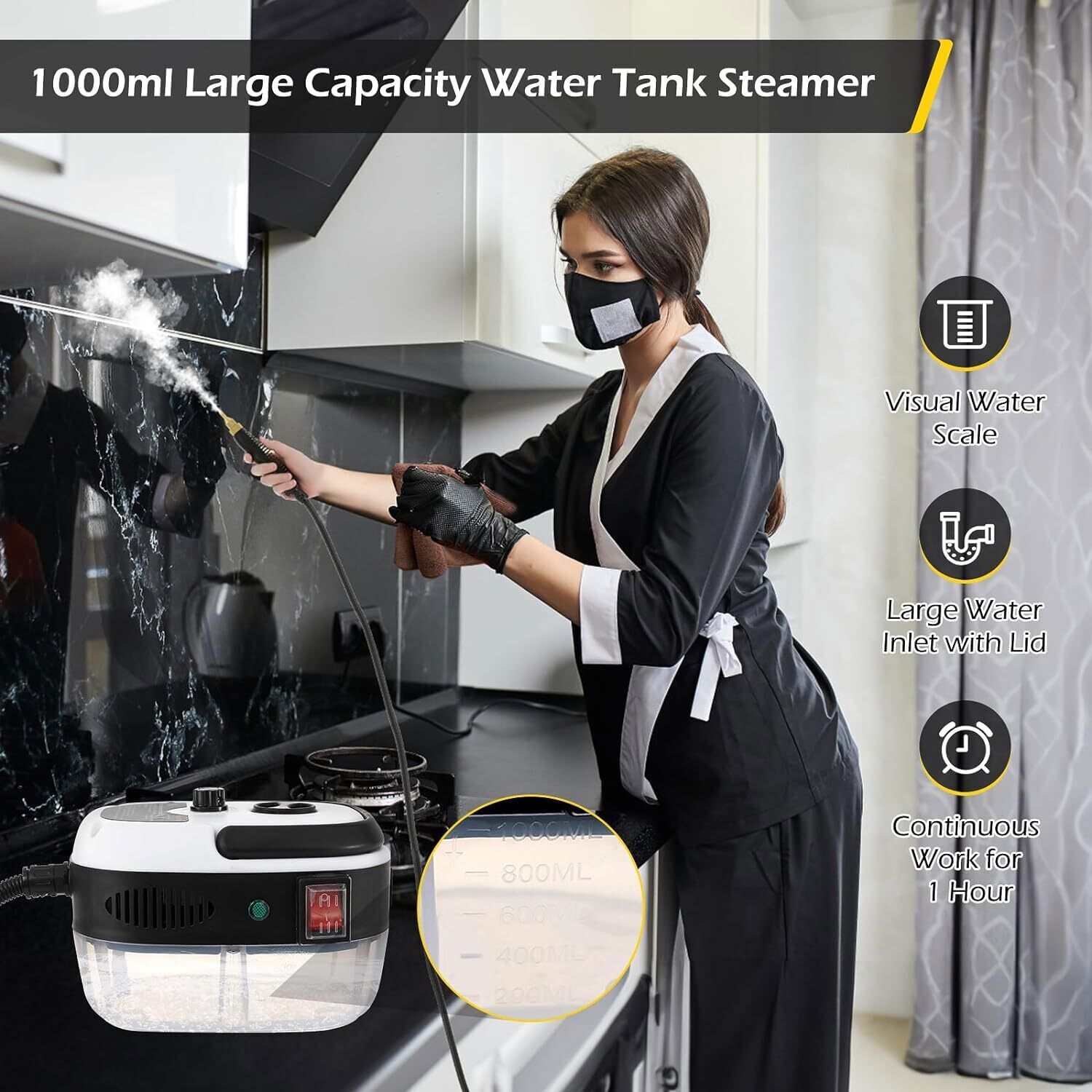 Handheld Car Detailing Cleaning Machine High Temp Steam Cleaner Household 2500W