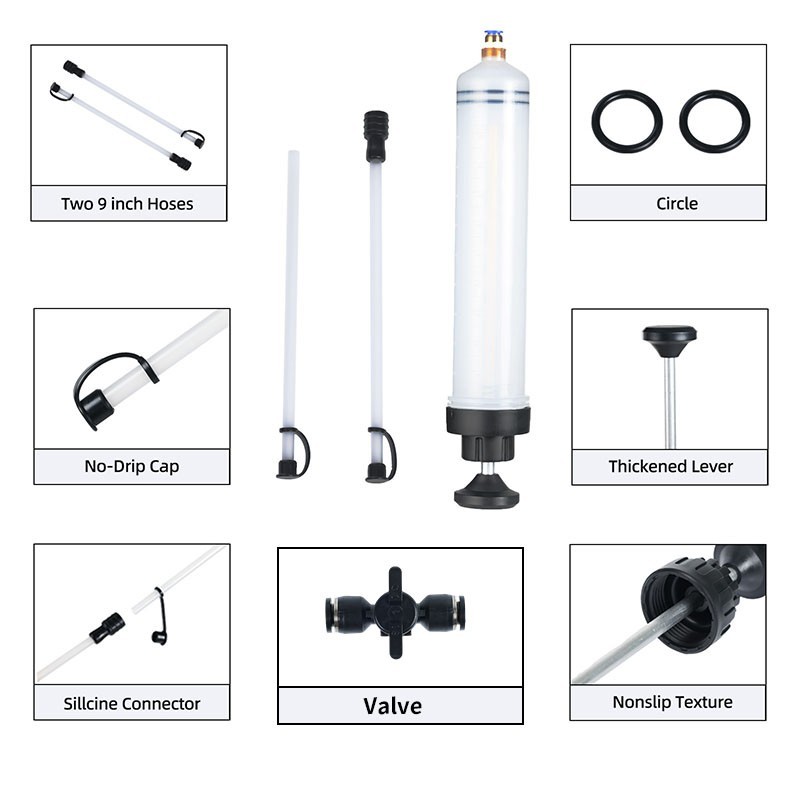 500cc Fluid Extractor Filling Syringe Transfer Liquid Pump Oil Extraction Auto