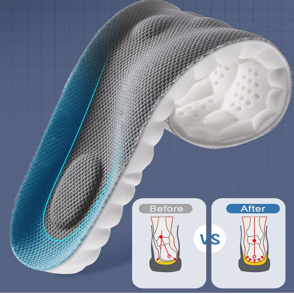 4D Shoe Insoles for Men Women Memory Foam Orthotic Shoe Inserts Sports Insoles