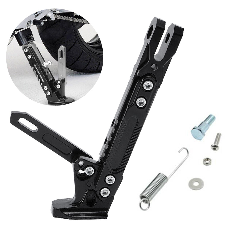 Universal Aluminum Alloy Adjustable Kickstand Foot Side Stand For Motorcycle