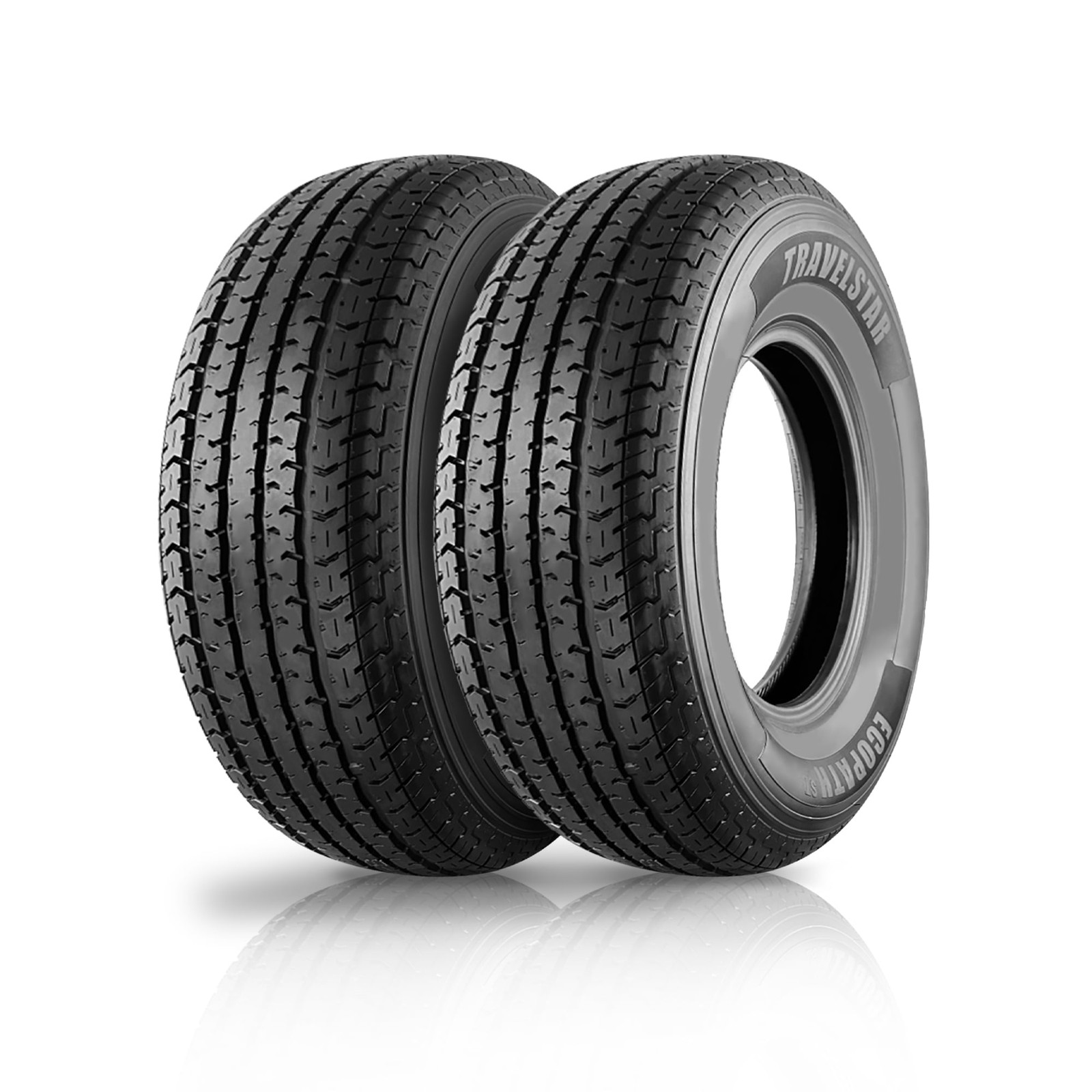 Set of 2 Travelstar Ecopath ST205/75R15 107/102M 8PR Load D Radial Trailer Tire