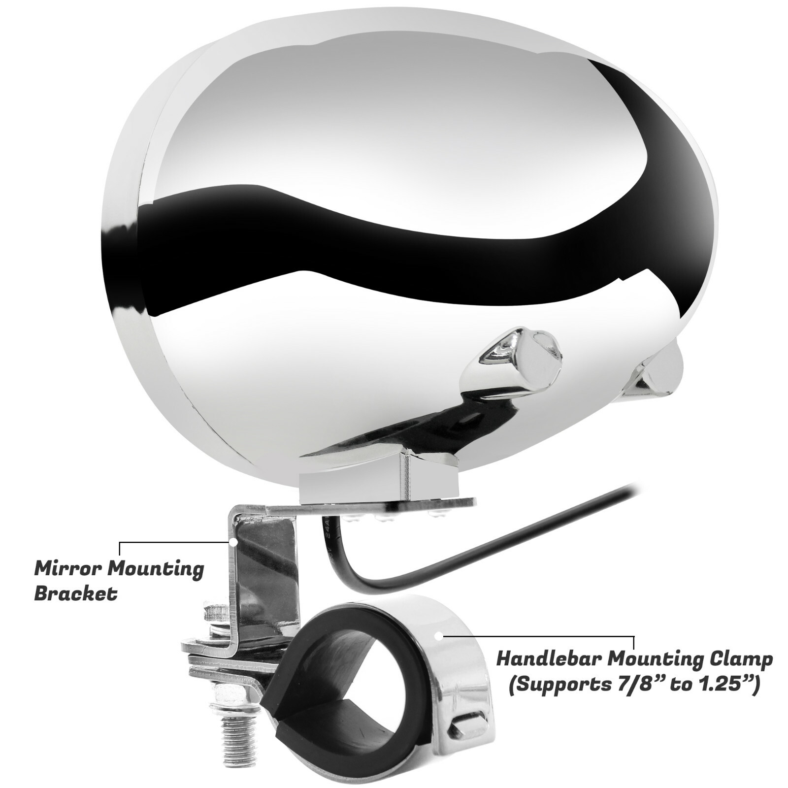 Bluetooth Motorcycle Stereo 4 Speakers Handlebar Audio System AUX USB SD Radio