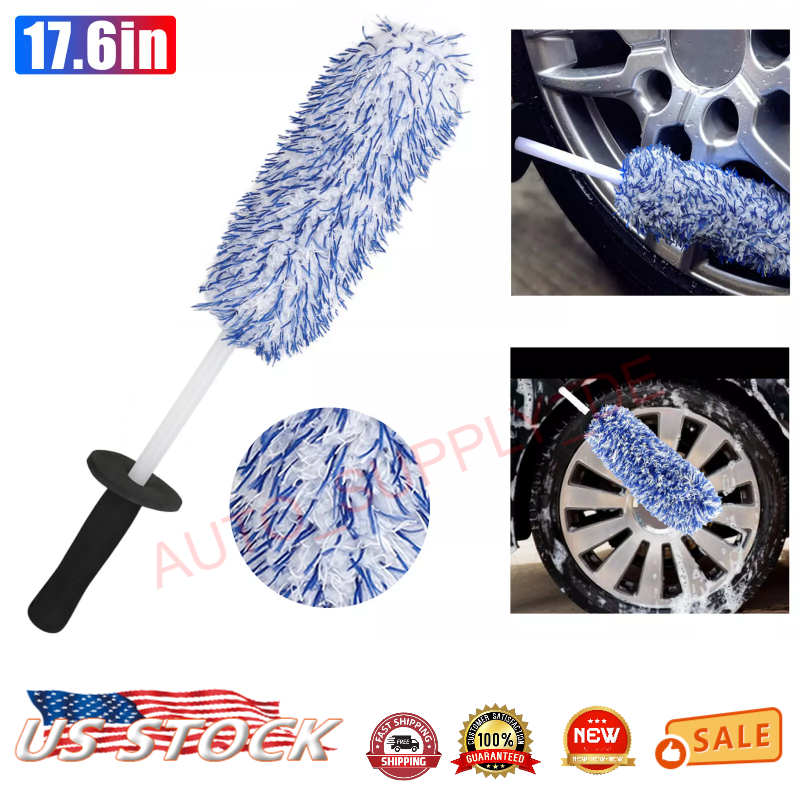 Car Wheel Brush Rims Tire Seat Engine Wash Cleaning Kit Auto Detailing Tool 17"