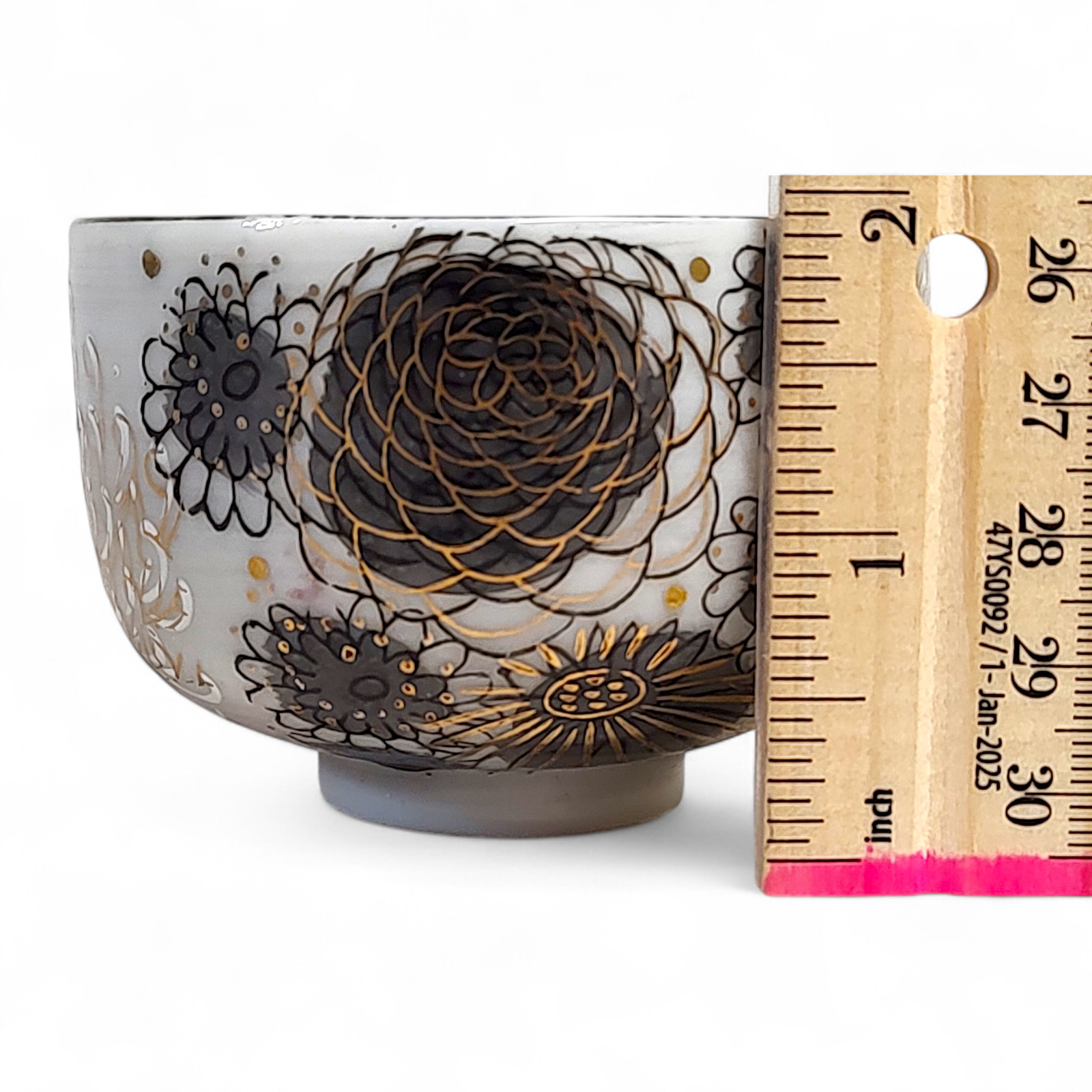 Vintage Kutani Fujita Floral Chrysanthemum Ceramic Porcelain Tea Cup 2" Japan