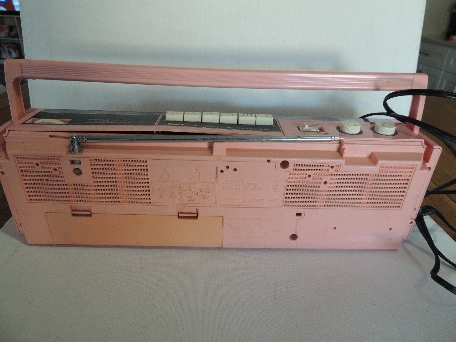 Vintage Pink Panasonic FM 15 Stereo AM/FM Radio Cassette Recorder