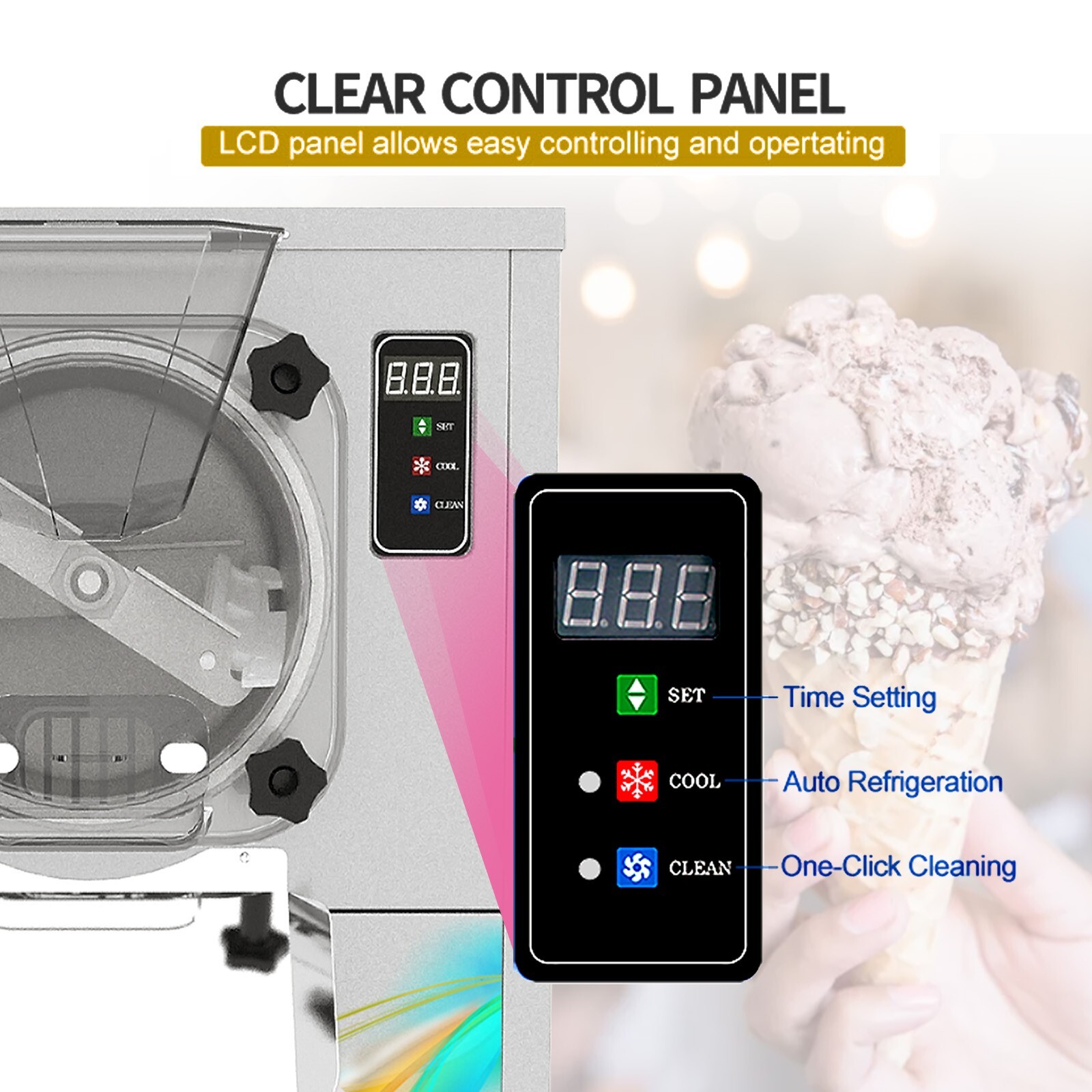 Kolice Commercial Tabletop Gelato Hard ice Cream Machine 4 gal/hour