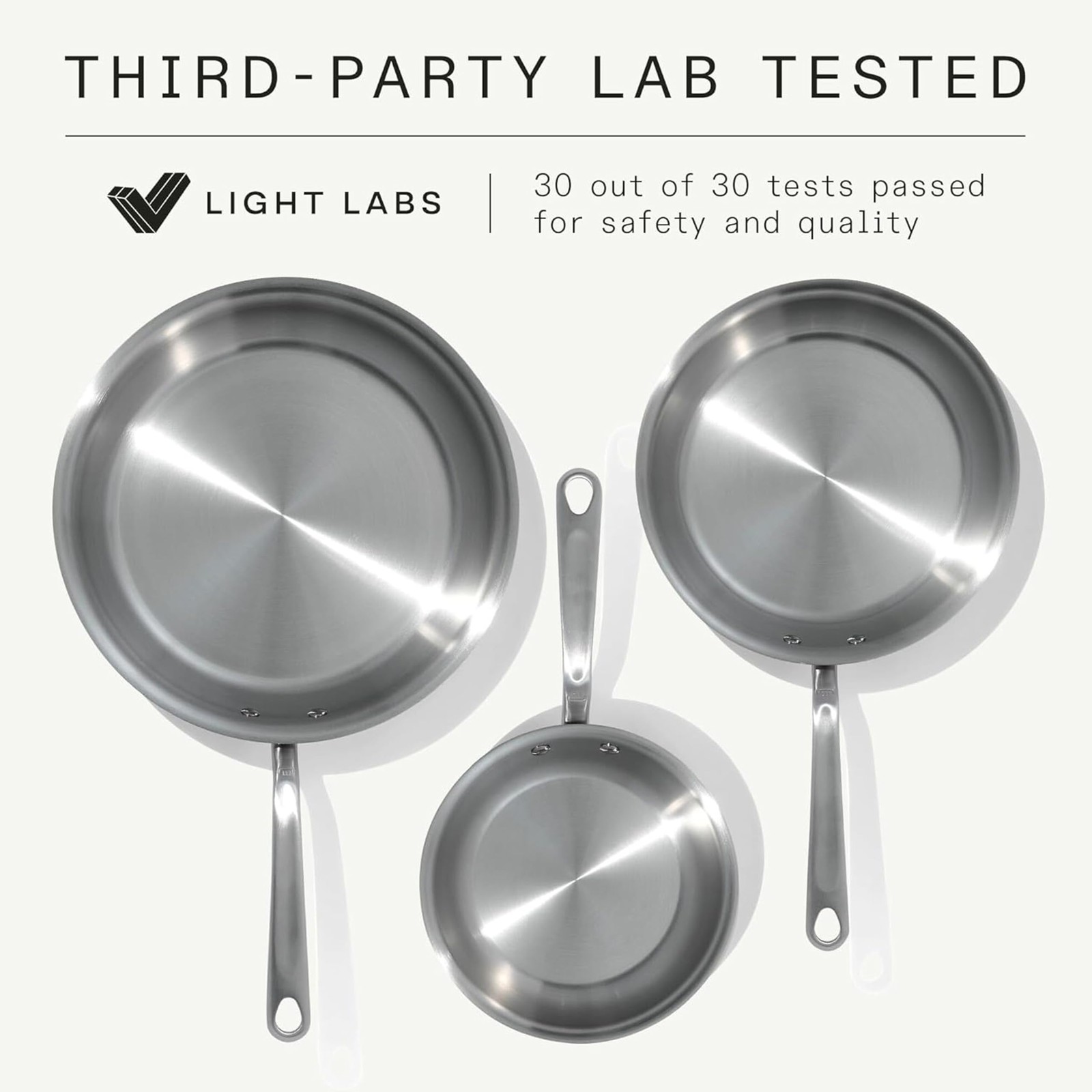 Made In Cookware - 3-Piece (Includes 8"10"12") Stainless Frying Pan Set - 5 Ply