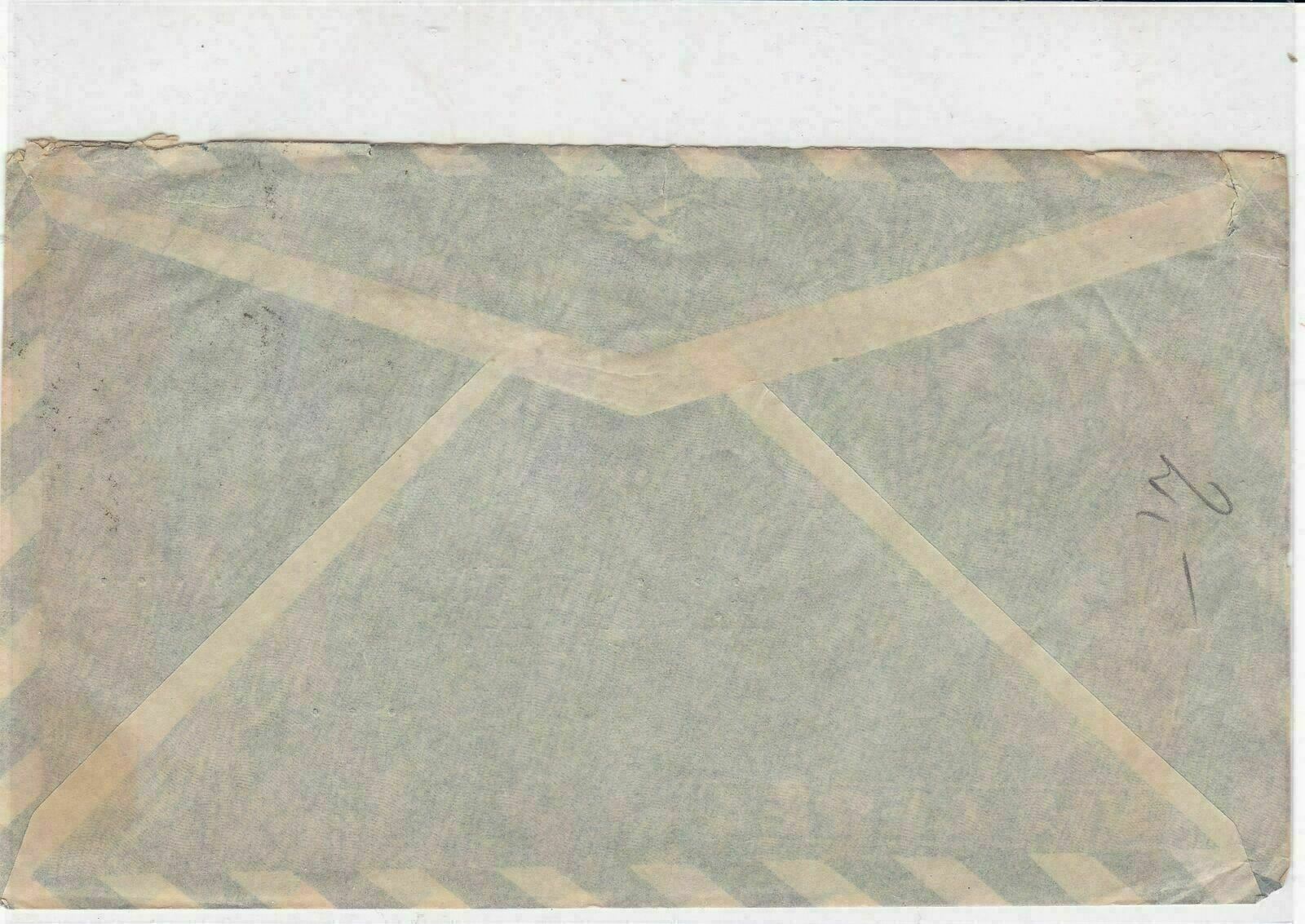 spain 1952 airmail stamps cover ref 19346