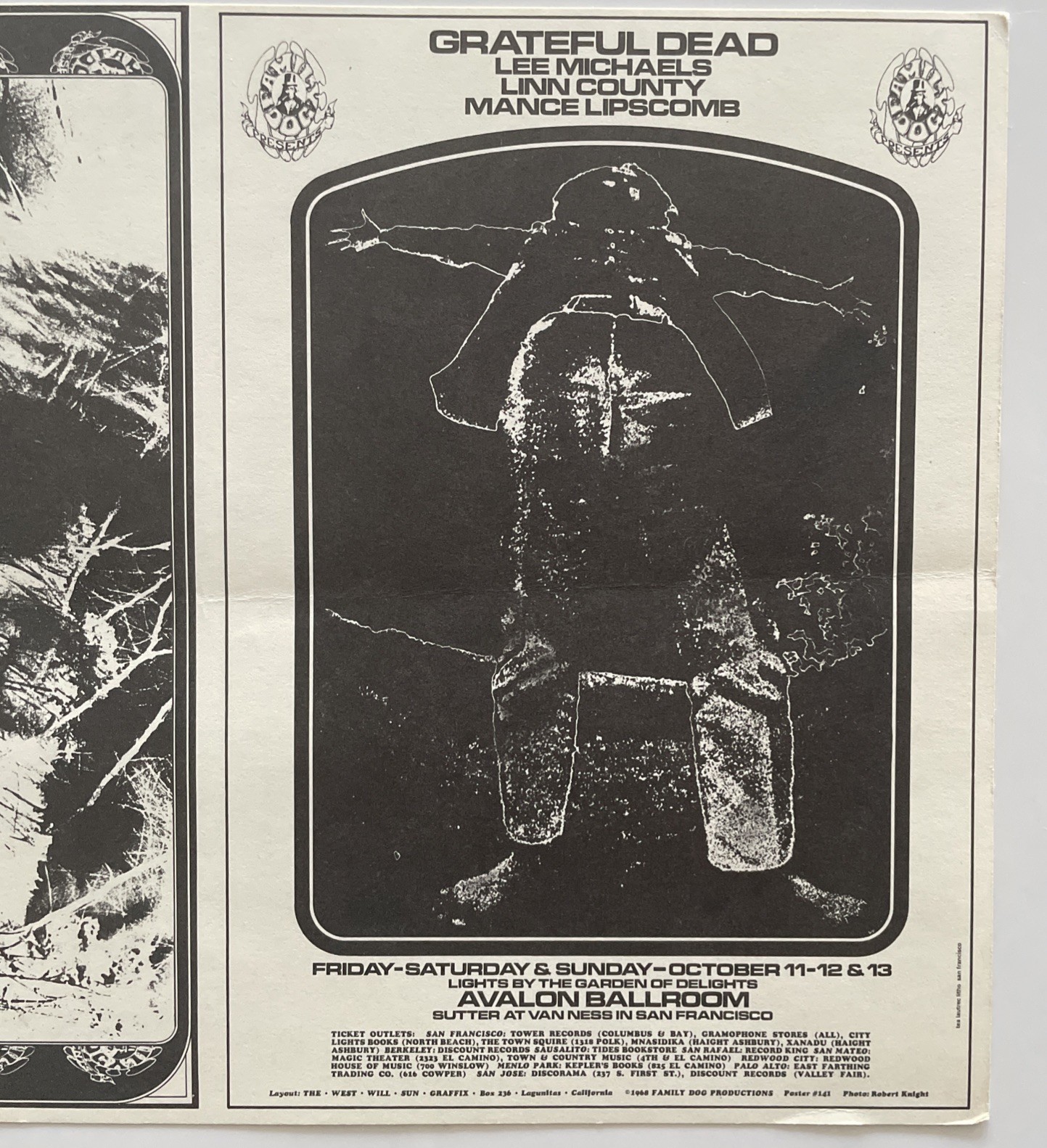 1968 Velvet Underground, Grateful Dead, FD-141 , Double Handbill