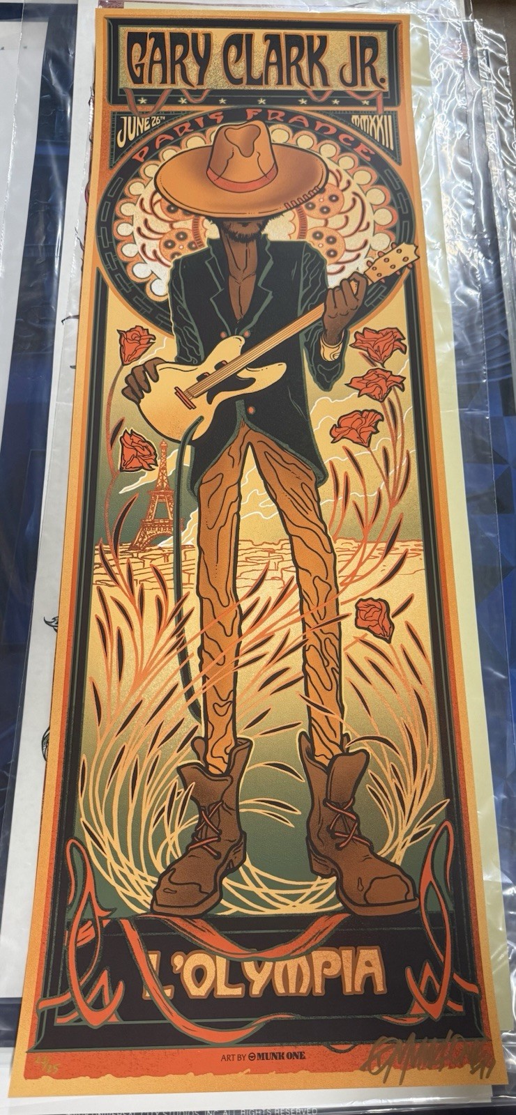 Gary Clark Jr PARIS 2022 Munk One Artists Proof L'Olympia Poster Signed AP x/25