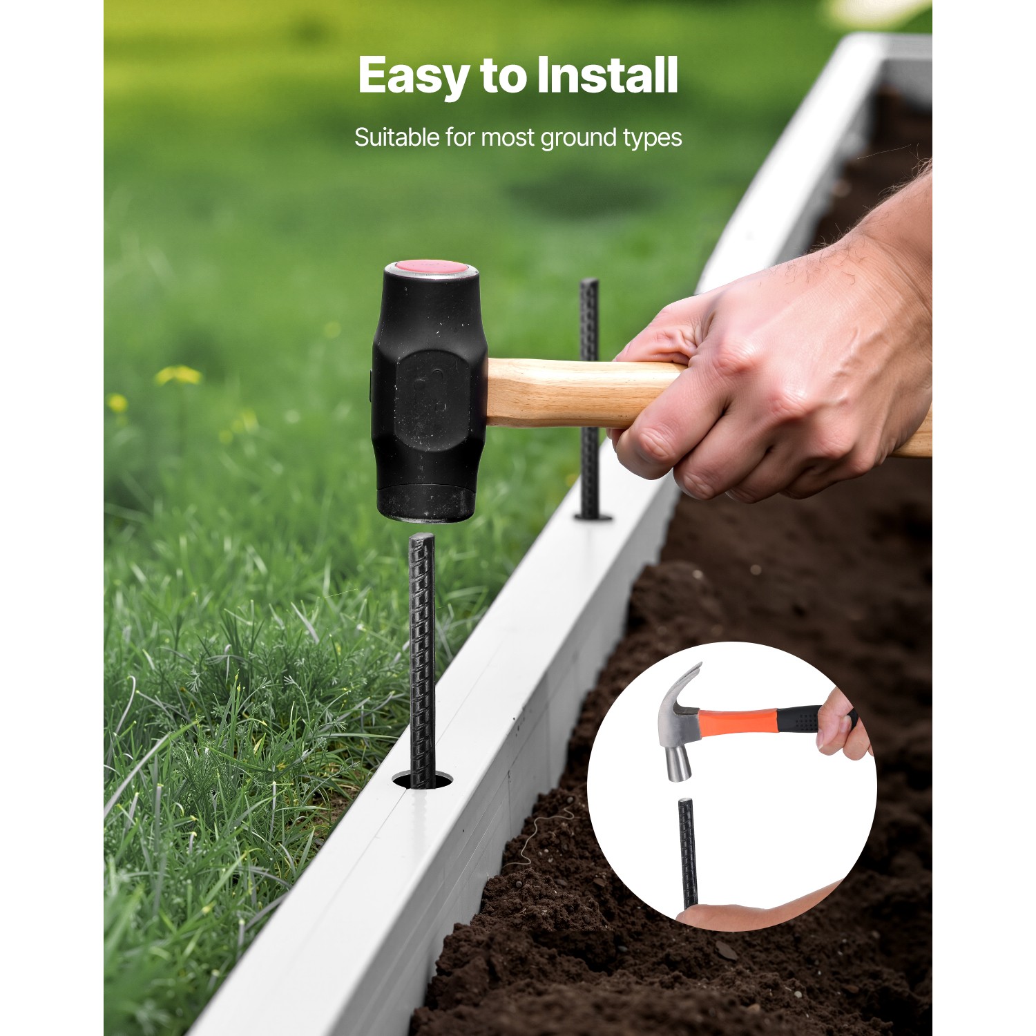 16-Inch 16 Pack Rebar Stakes Heavy Duty Straight Galvanized Steel Ground Anchors