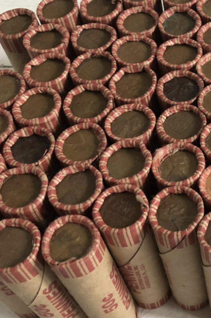 Two (2) Rolls Of Wheat Pennies. Unsearched!! 1909-1958. Price Is Per 2 Rolls!!!