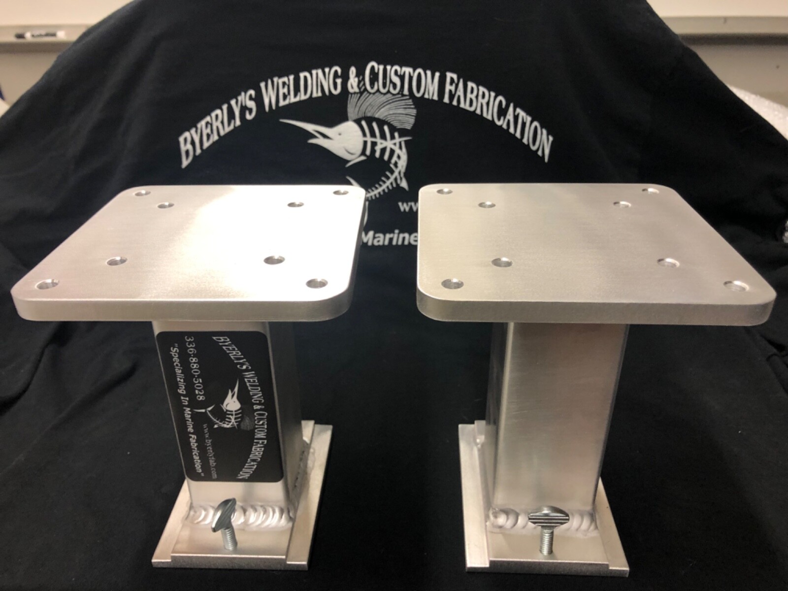 Two Cannon Downrigger Pedestals 6'' tall track mounts