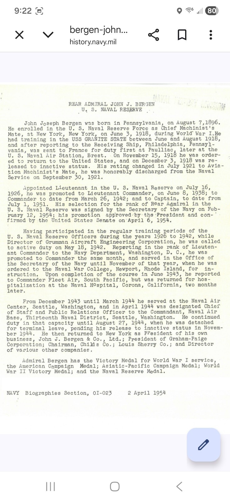 Important Old Rare John J Bergen Pottsville PA WWI WWII US Soldier ID dog tag