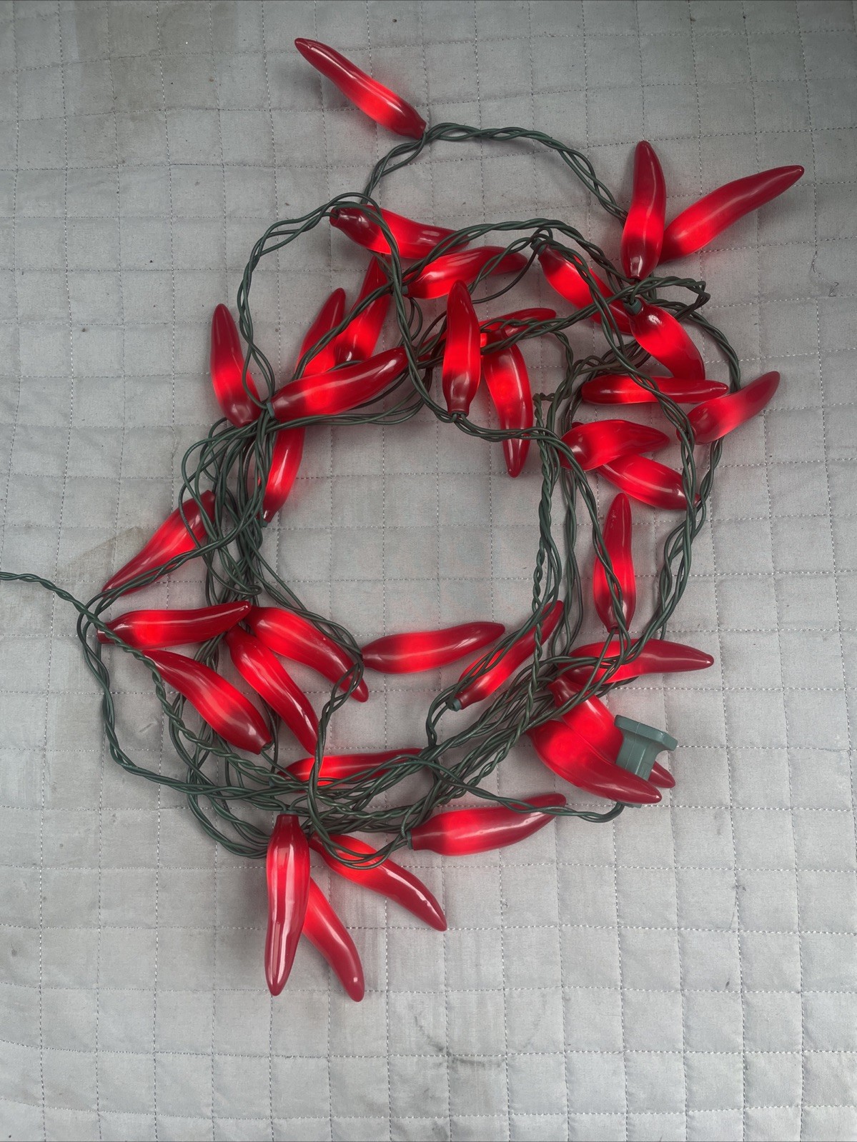 35 Red Chili Pepper Lights Soft Rubber Tested Working Vintage 1996 Kitchen Decor