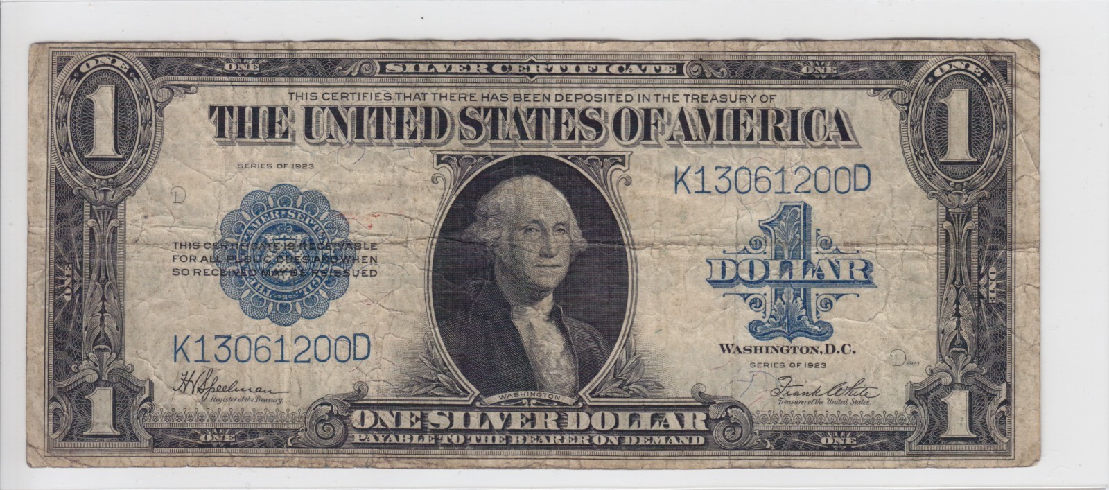 1923 $1 Silver Certificate Note Horse Blanket FR#237 K13061200D