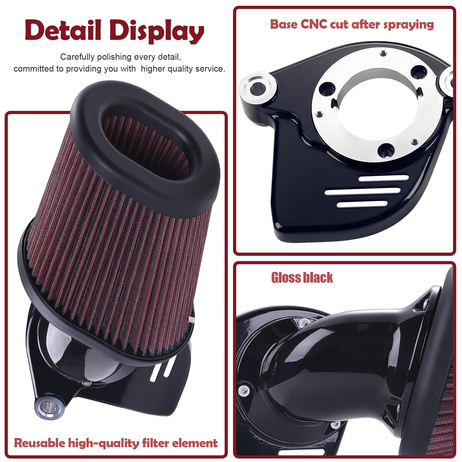Heavy Breather Air Cleaner Intake Filter For harley touring softail 2017-2025