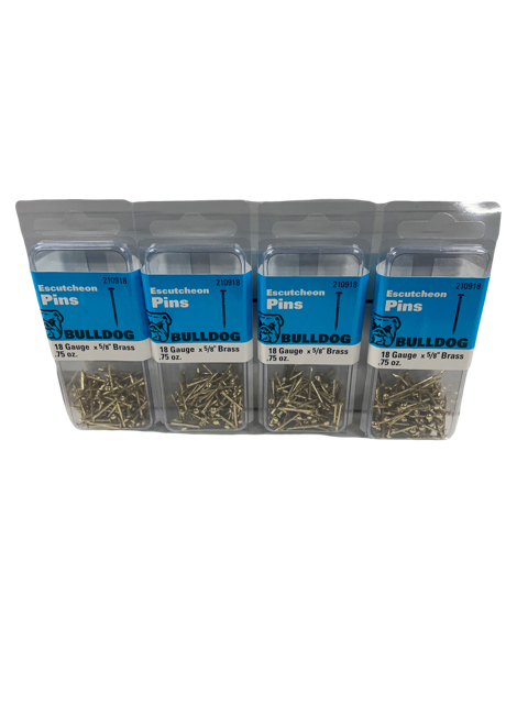 NAILS BRASS BRADS (4 PACK) 5/8” SOLID 18 gauge Escutcheon pins .75 oz.