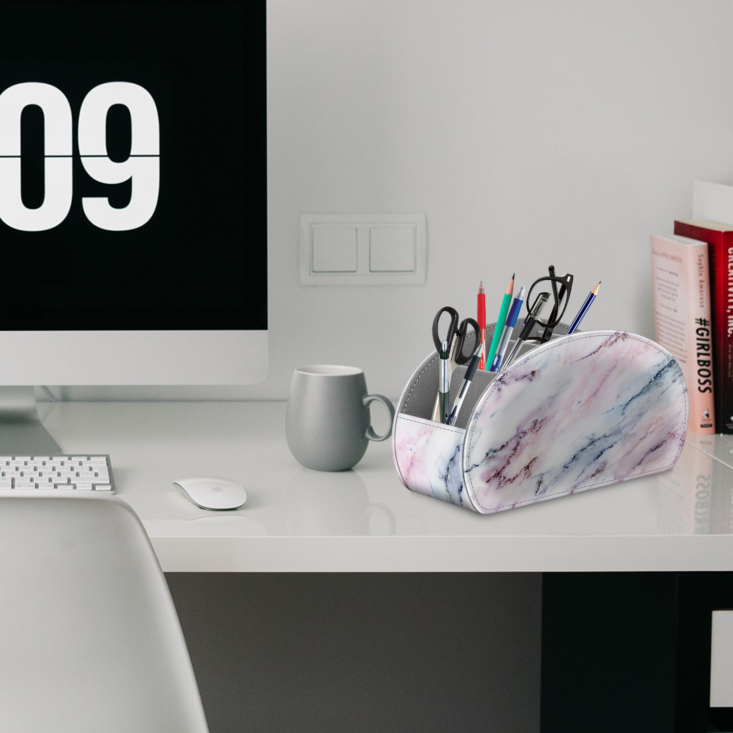 [5 Compartments] Remote Control Holder TV Remote Caddy Desktop Organizer