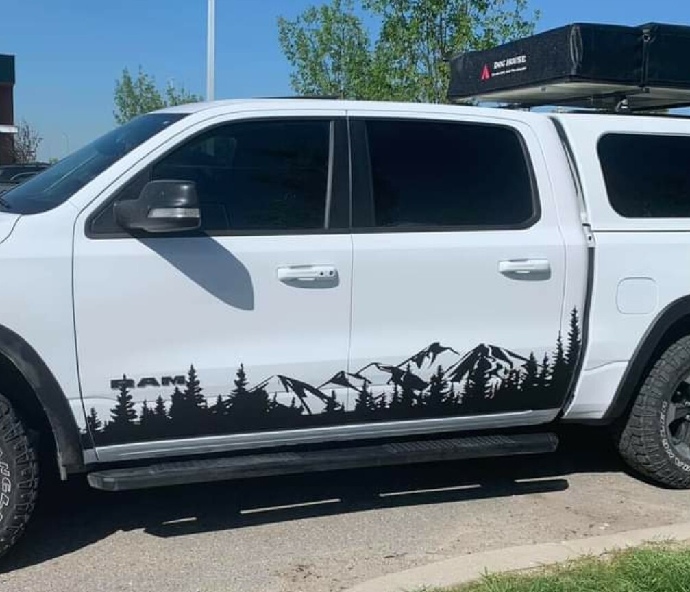 Truck Graphics Side Mountain Murals  Vinyl Decal Large. Any Vehicle.