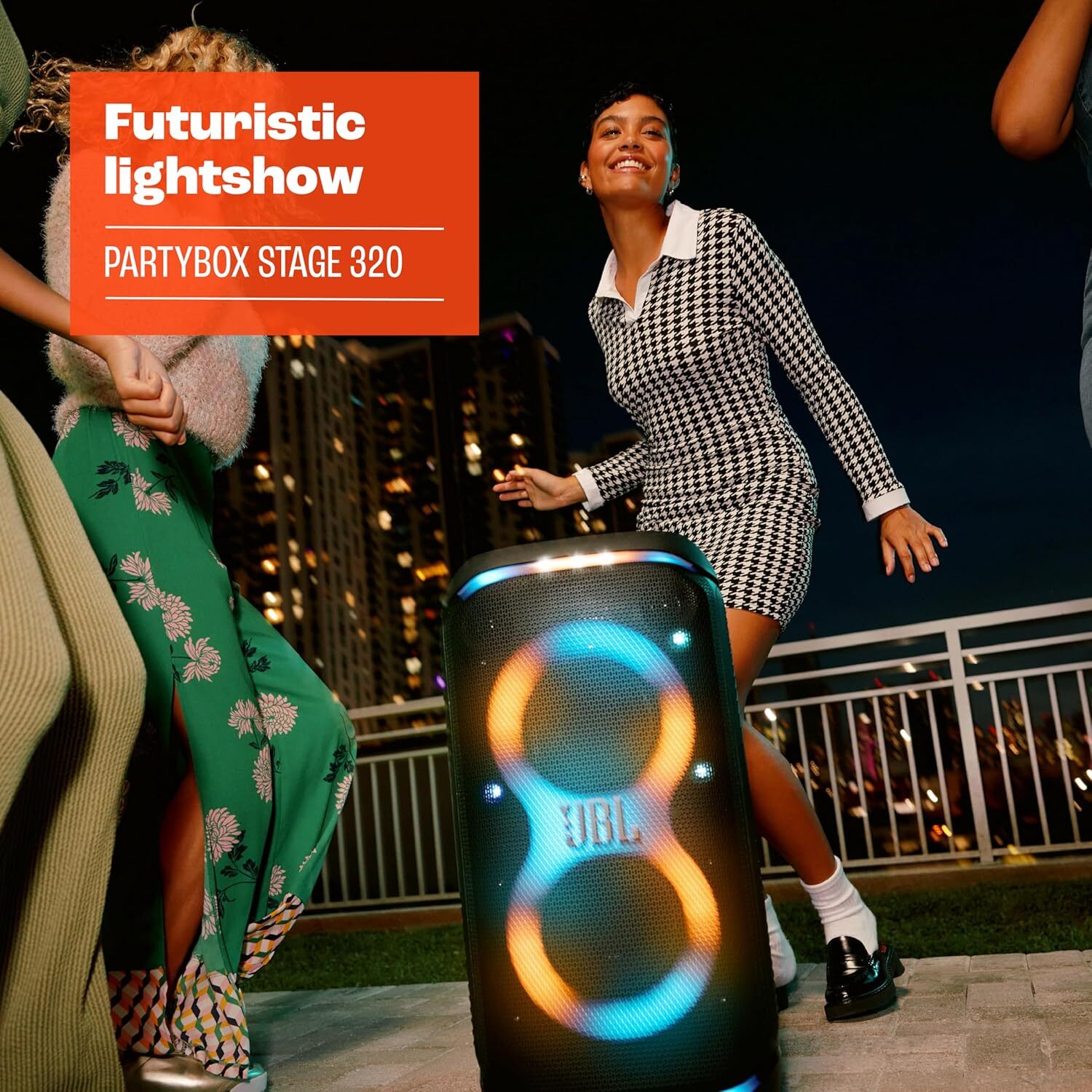 JBL PartyBox Stage 320 Illuminated LED Wireless Bluetooth Speaker - Black