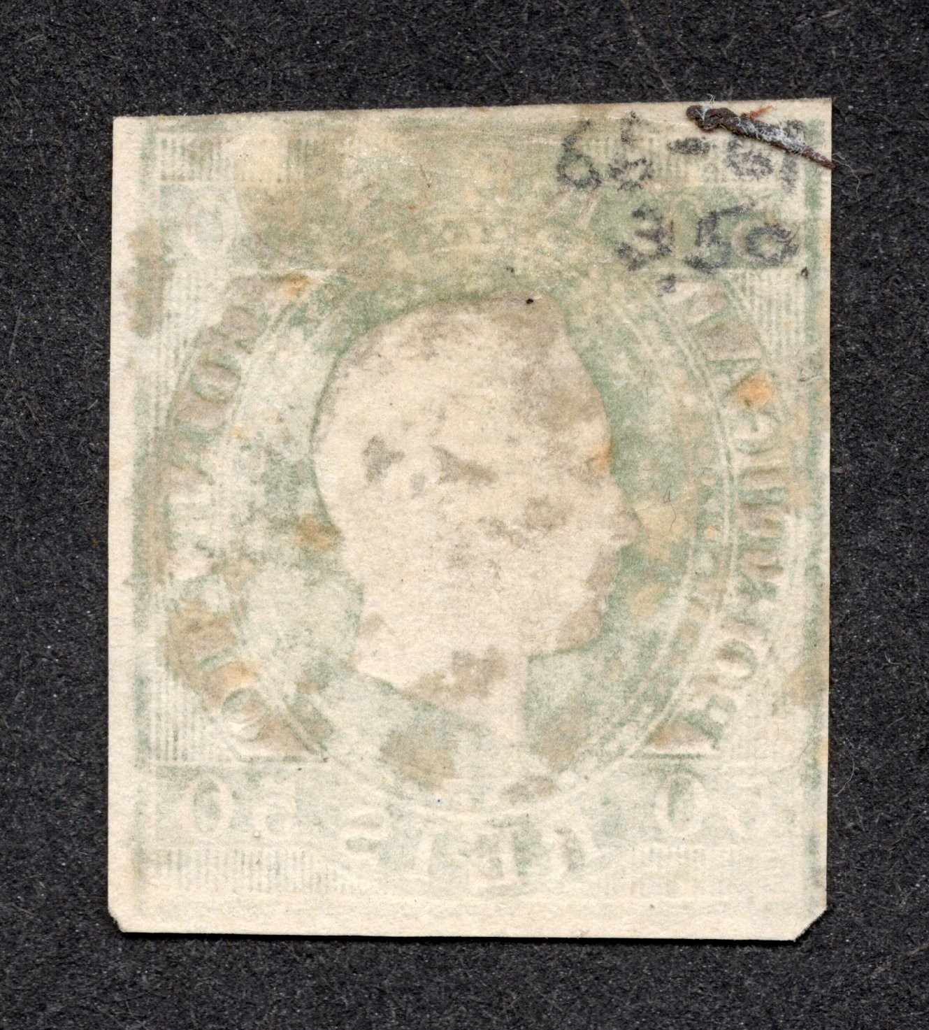 Portugal 1870-84 King Luiz 50 Reis pale grn Used VLH Scott Cat# 42a?