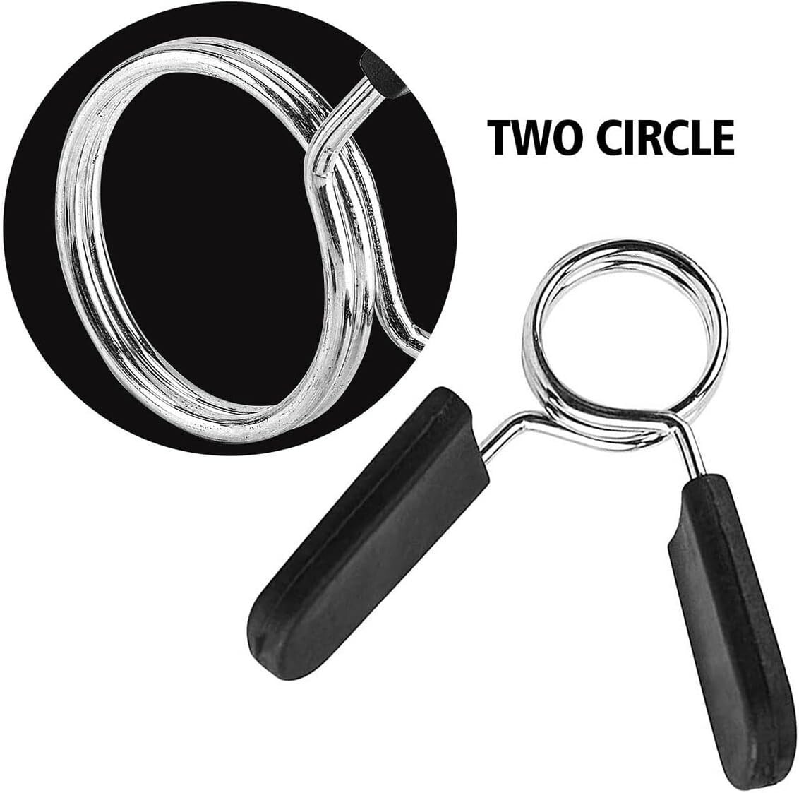 Barbell Clamps 1" Spring Clip Collars for Dumbbells & Weight Bars - 4 Pack