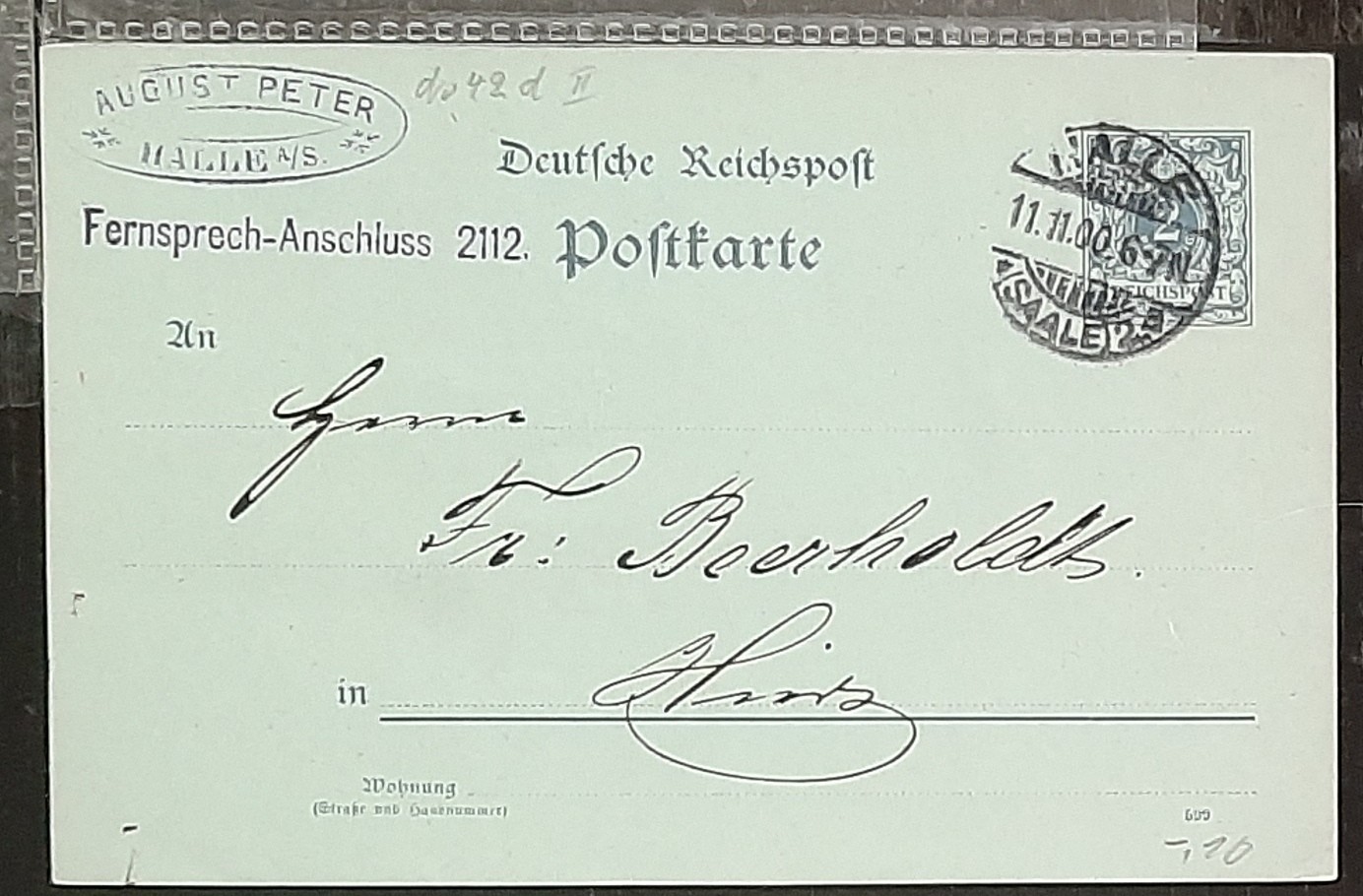 y(GER-865) GERMANY 1900 REICHPOST 2pf postal postcard used (3) different cards