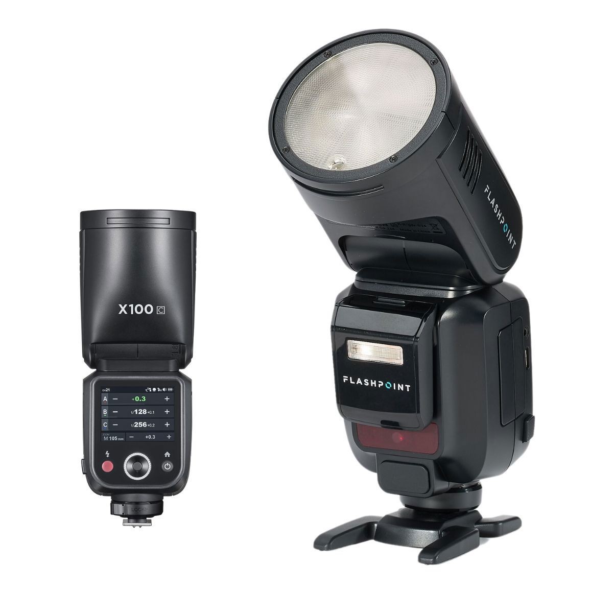 Flashpoint X100 TTL R2 On Camera Li-on Round Head Flash For Canon, Godox V100 C