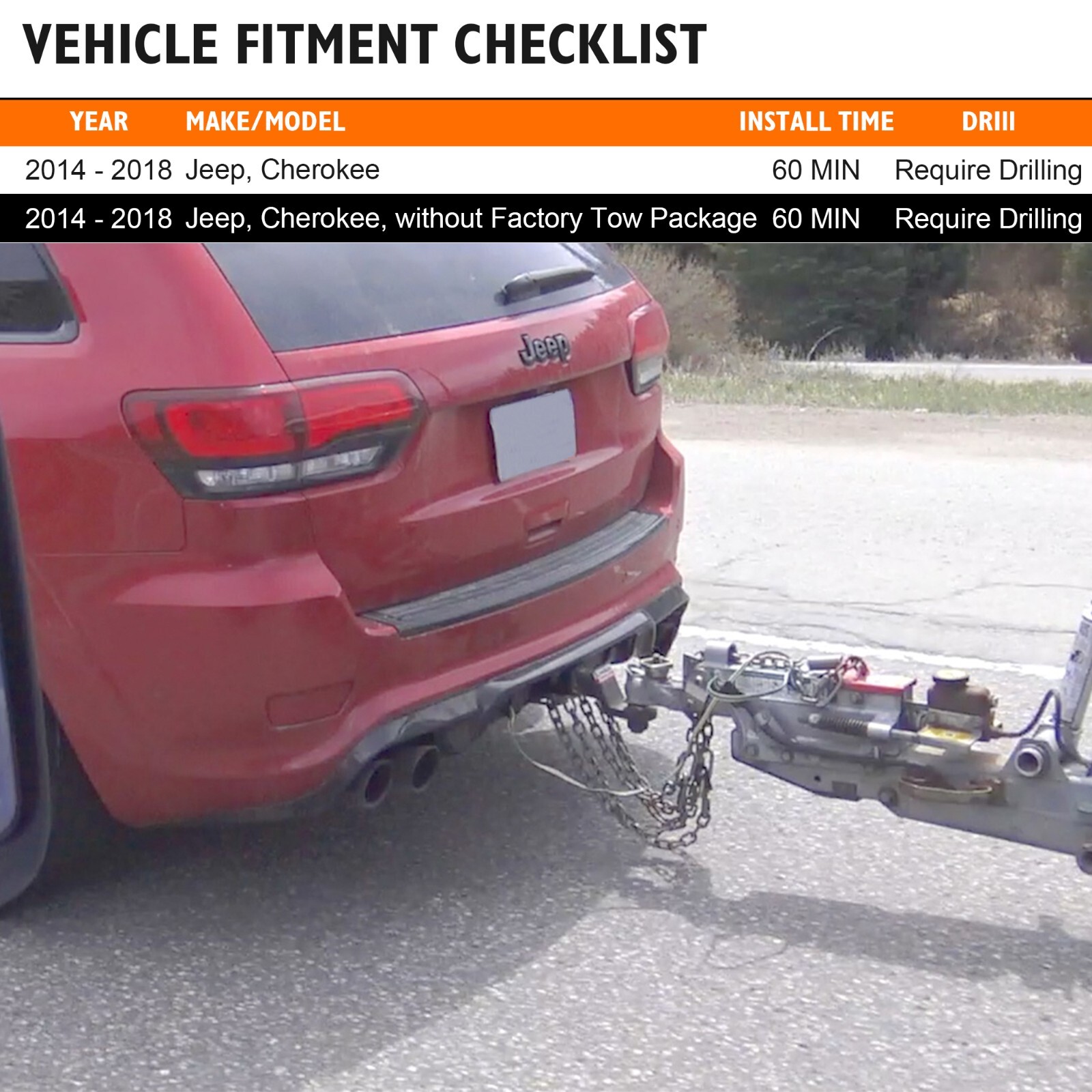 For Jeep Cherokee 2014-2018 4 Way Flat Trailer Tow Harness Custom Fit Connector