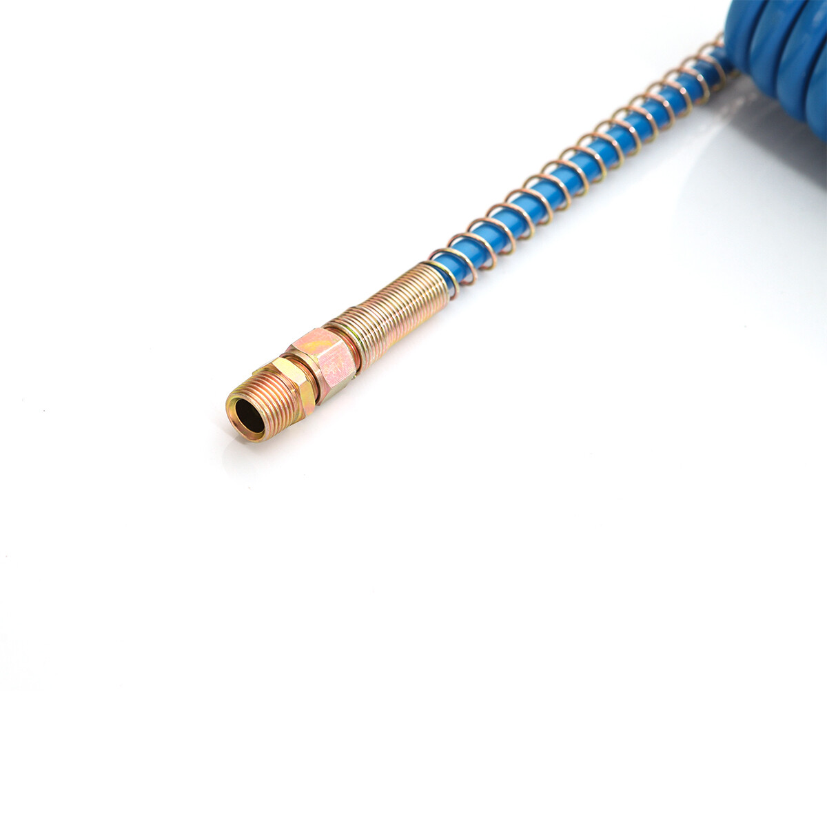 15' RED AND BLUE COIL COILED AIR LINE HOSE SET - TRAILER BRAKE - 1/2" Fittings