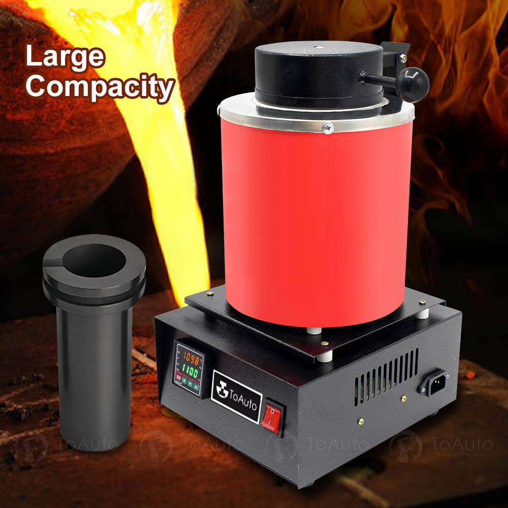 3KG Digital Metal Melting Furnace Jewelry Smelter Kiln Refining Gold Silver 110V