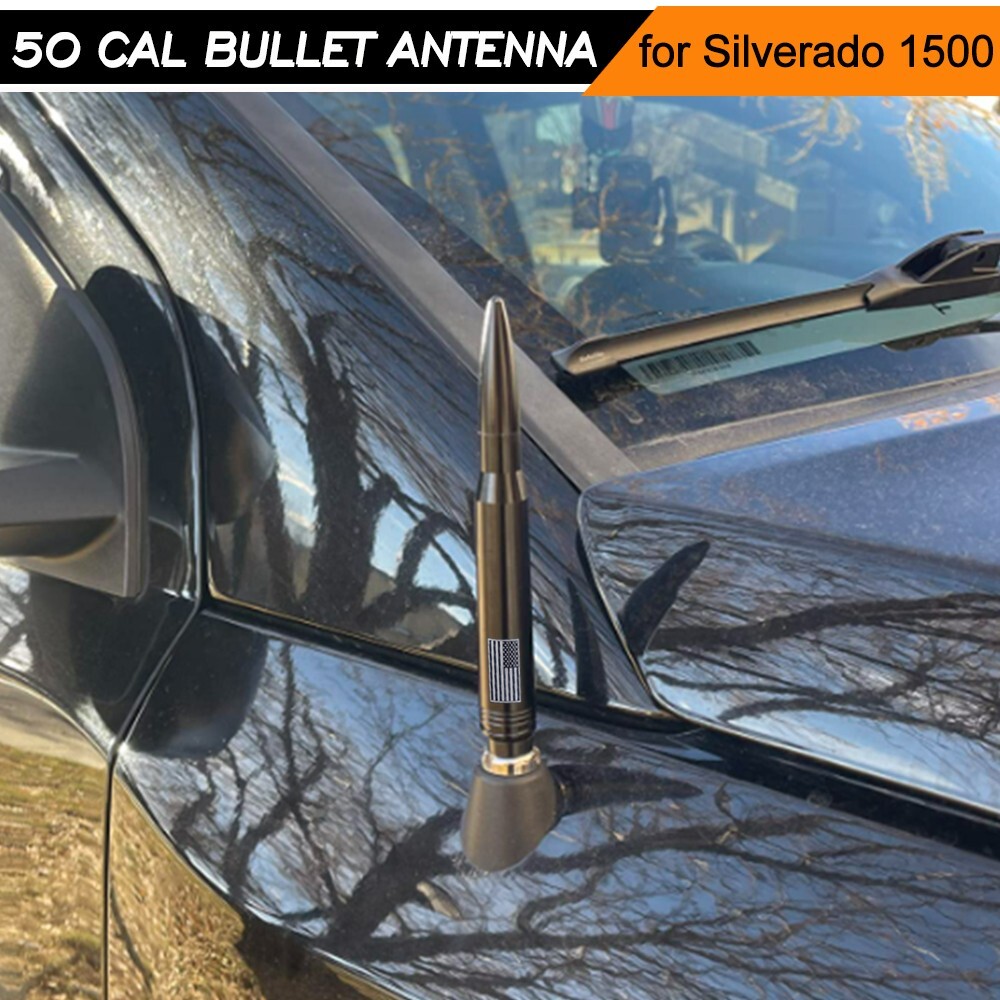 FLAG BULLET ANTENNA 50 CAL for CHEVROLET SILVERADO 1500/2500/3500/GMC SIERRA USA