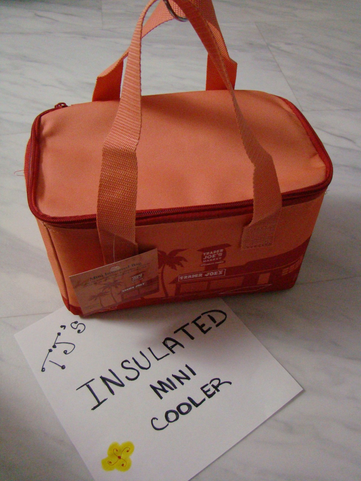 New Trader Joe's Peach Insulated MINI Cooler Reusable Lunch Bag