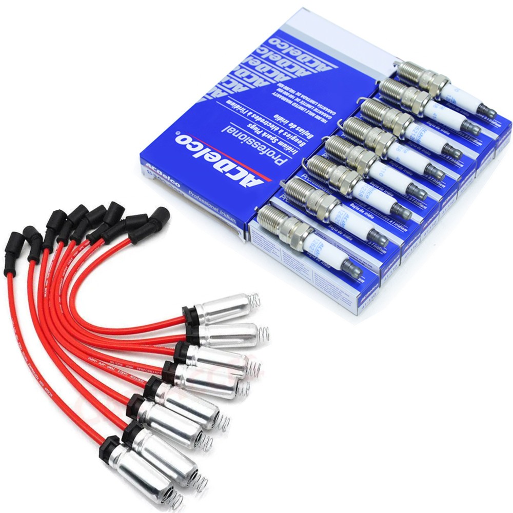 Genuine UF414 8x Ignition Coils+Spark Plugs+Wireset For GMC Chevy SilveradoTahoe