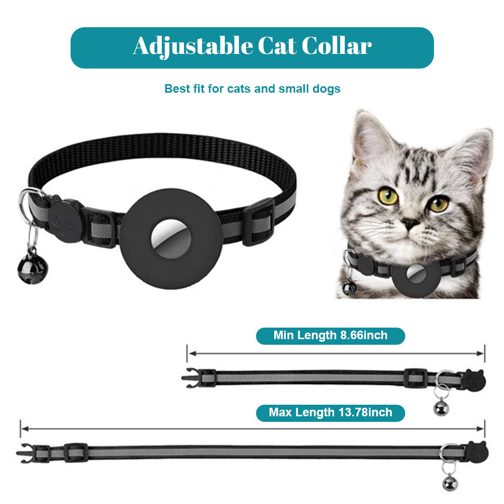 Pet Collar with Bell for Small Dogs and Cats Apple AirTag Case Cover Anti-Lost