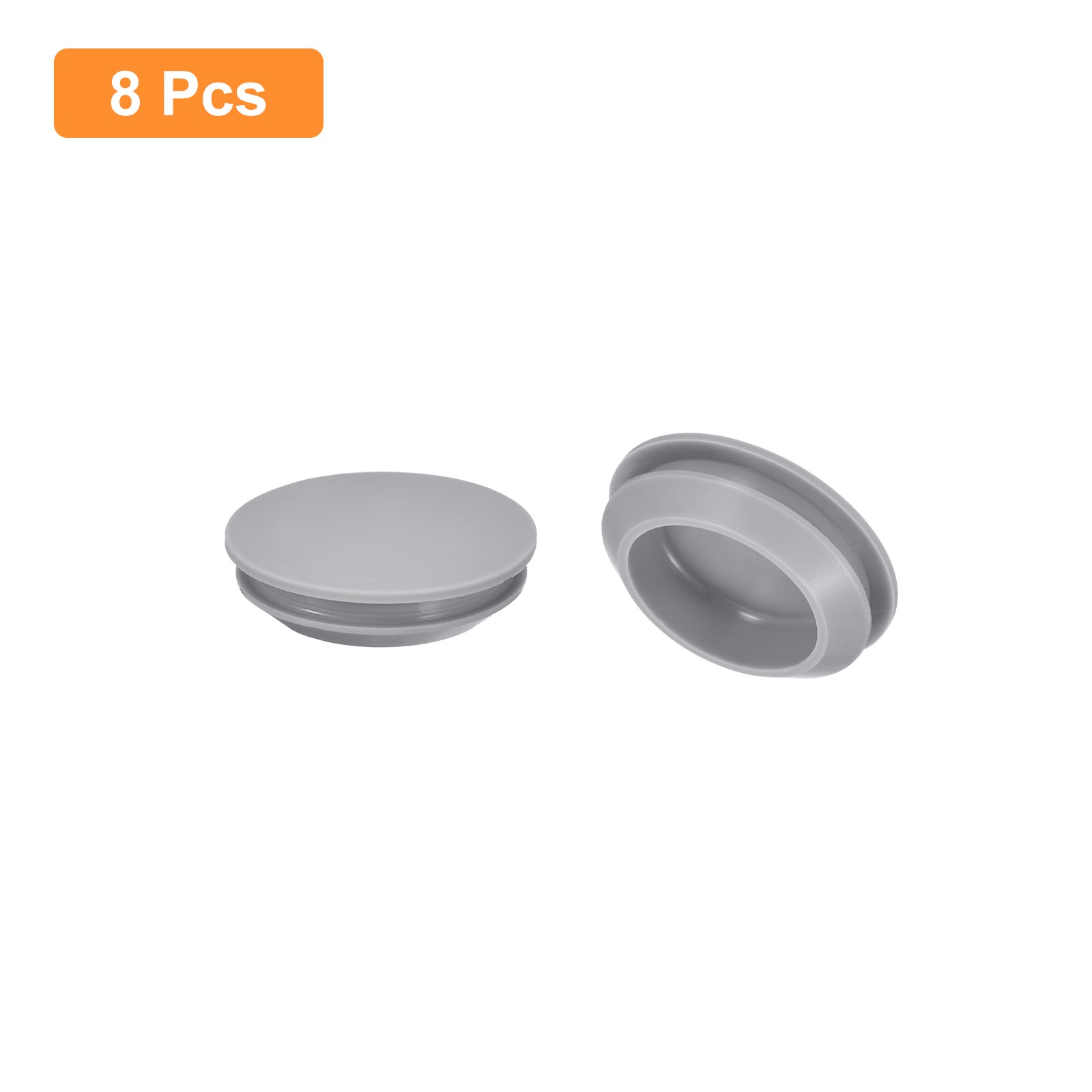 8Pcs Silicone Plugs Rubber Round Hole Plugs for 25-27mm Hole Grey