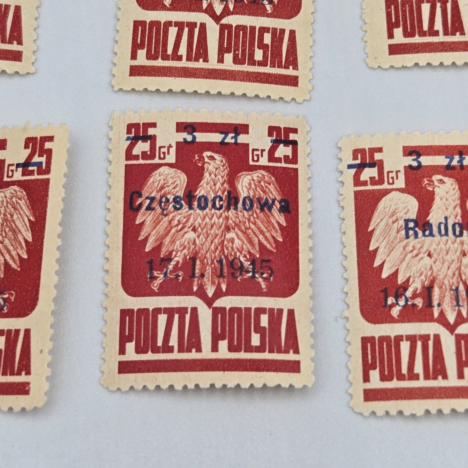 POLAND 1945 Liberation Of Polish Towns Stamps Lot Of 12 Poctza Polska Warszawa..