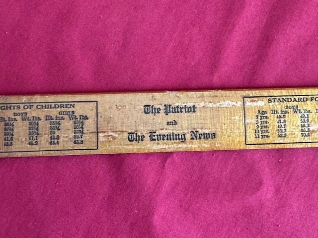 Vtg The Patriot The Evening News Newspaper Harrisburg PA Advertising Wood Ruler